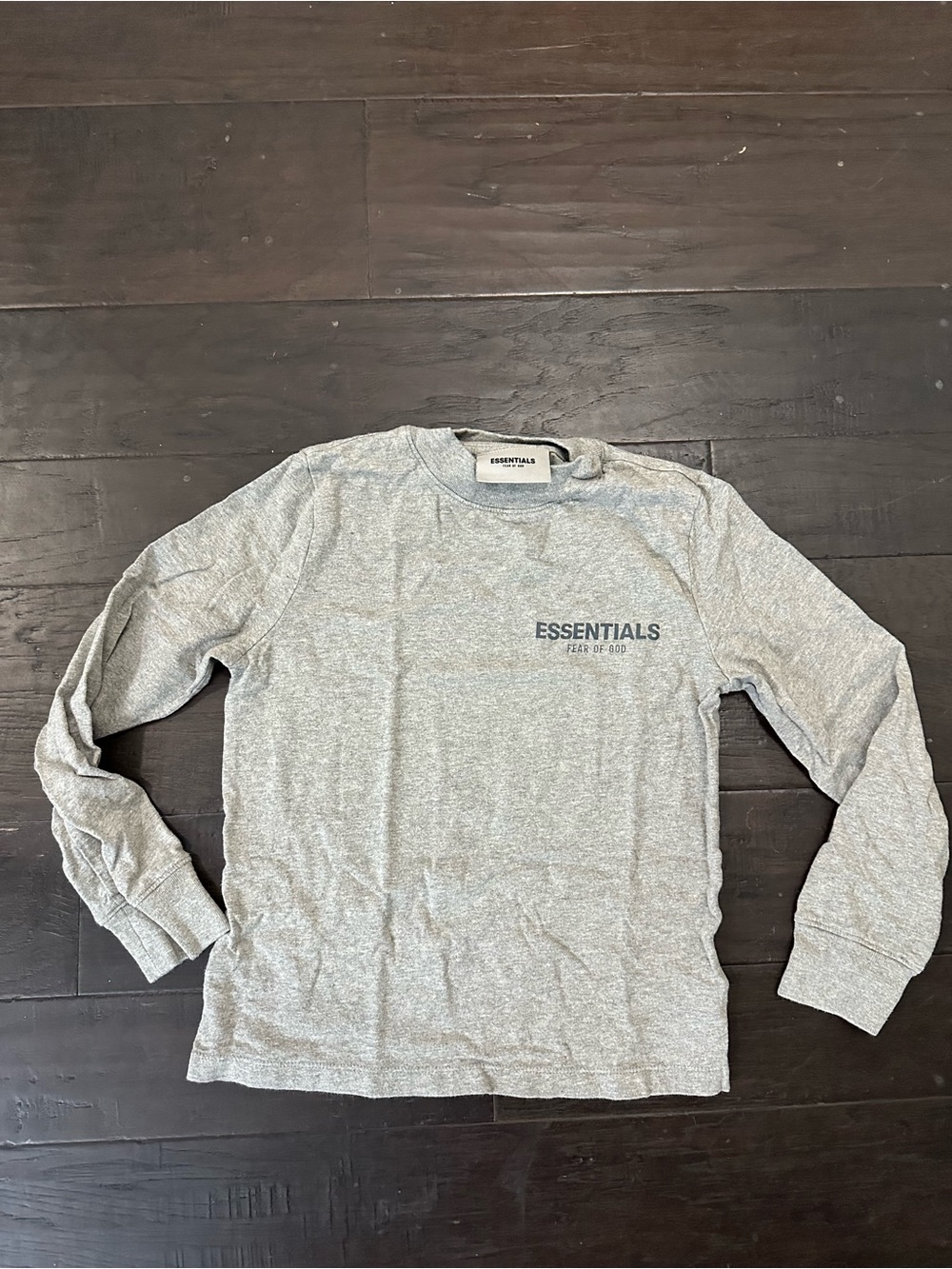 ESSENTIALS Fear of God Boy’s Long Sleeve Crewneck T-Shirt - Heather Gray